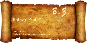 Babay Zoé névjegykártya